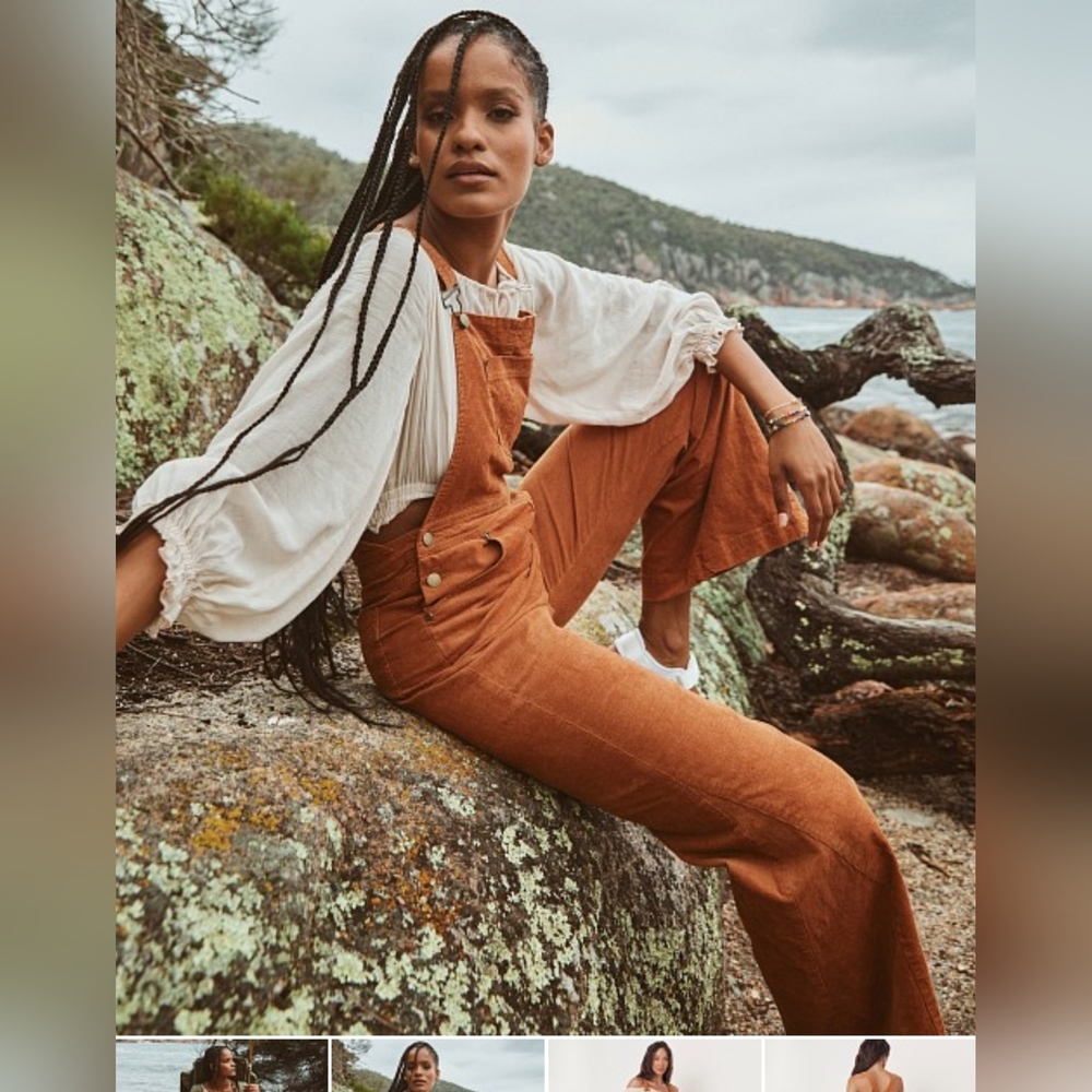 Age of Aquarius Cord Overall Tan - Picture 2 of 13